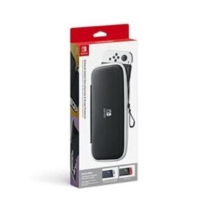 Nintendo Switch Carrying Case & Screen Protector (Black/White NEW)